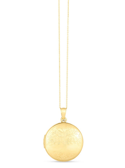 14k Yellow Gold Tree of Life Locket Necklace
