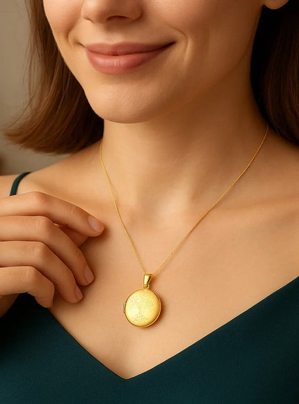 14k Yellow Gold Tree of Life Locket Necklace