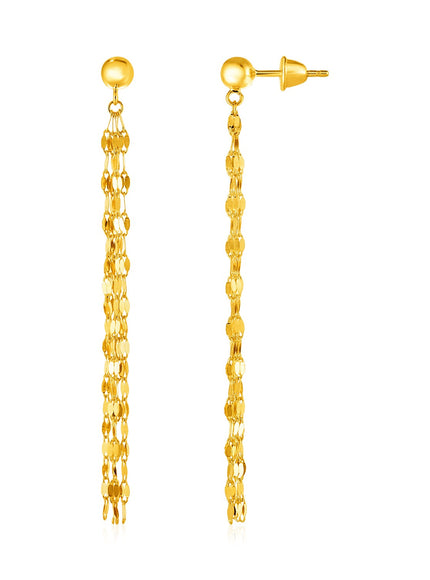 14k Yellow Gold Polished Drop Earrings