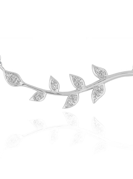 Diamond Vine Design Pendant in 14k White Gold
