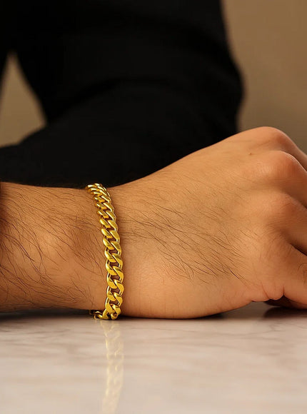 6.15mm 10k Yellow Gold Semi Solid Miami Cuban Bracelet