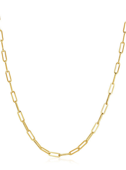 14K Yellow Gold Wide Paperclip Chain (3.3mm)