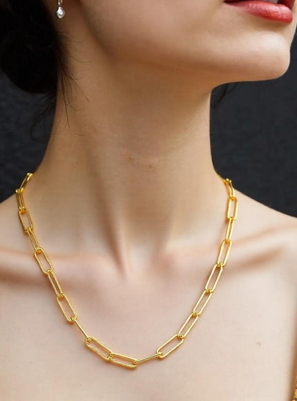 14K Yellow Gold Wide Paperclip Chain (3.3mm)