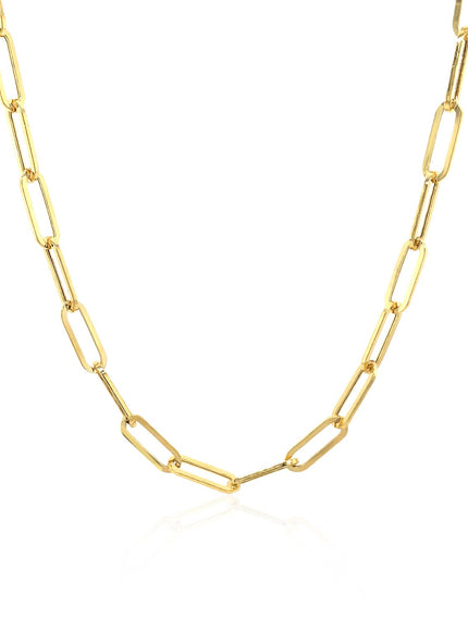 14K Yellow Gold Wide Paperclip Chain (3.3mm)