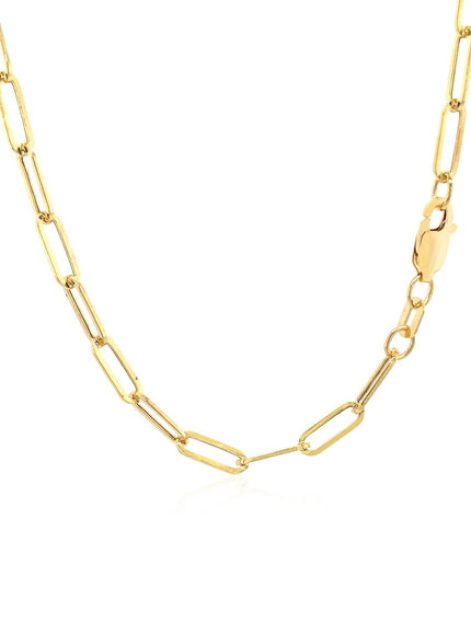 14K Yellow Gold Wide Paperclip Chain (3.3mm)