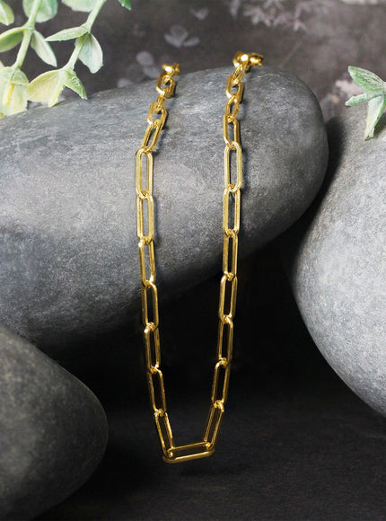 14K Yellow Gold Wide Paperclip Chain (3.3mm)
