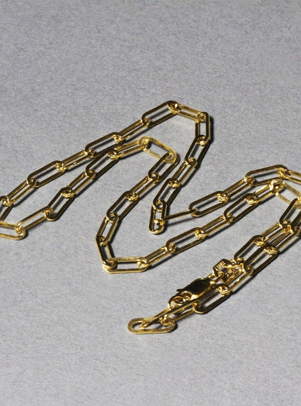 14K Yellow Gold Wide Paperclip Chain (3.3mm)