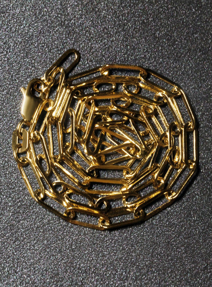 14K Yellow Gold Wide Paperclip Chain (3.3mm)