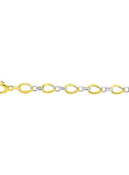 Twisted Oval Chain Bracelet in 14k Two Tone Gold