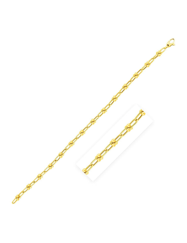 14k Yellow Gold 7 1/2 inch Jax Chain Bracelet - Ellie Belle