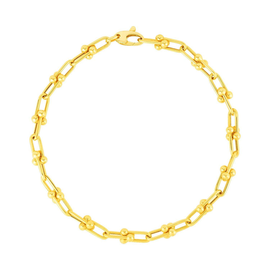 14k Yellow Gold 7 1/2 inch Jax Chain Bracelet - Ellie Belle