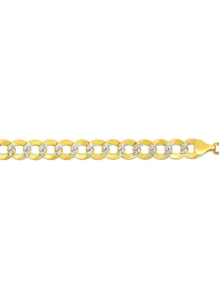 10 mm 14k Two Tone Gold Pave Curb Chain