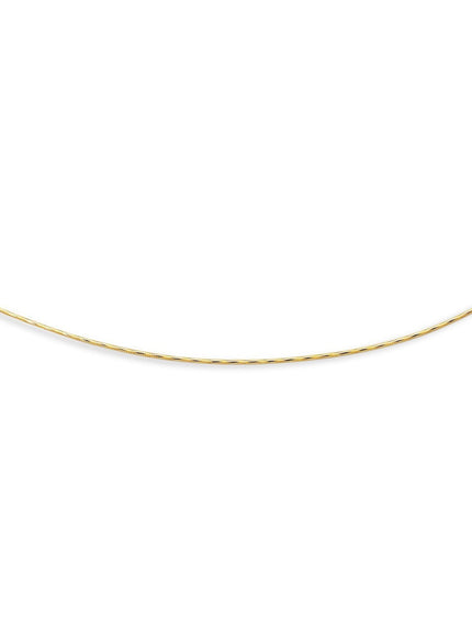14k Yellow Gold Round Omega Necklace with Diamond Cuts (1.5 mm)