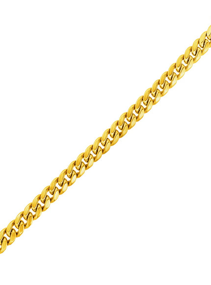 6.1mm 14k Yellow Gold Semi Solid Miami Cuban Chain