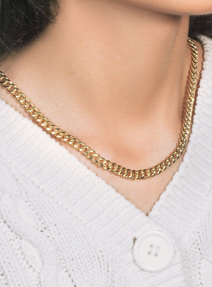 6.1mm 14k Yellow Gold Semi Solid Miami Cuban Chain