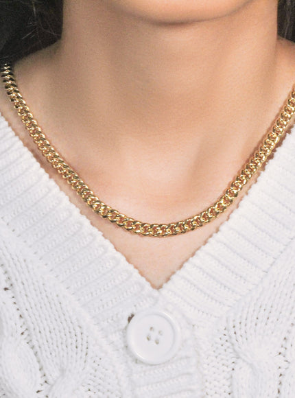 6.1mm 14k Yellow Gold Semi Solid Miami Cuban Chain