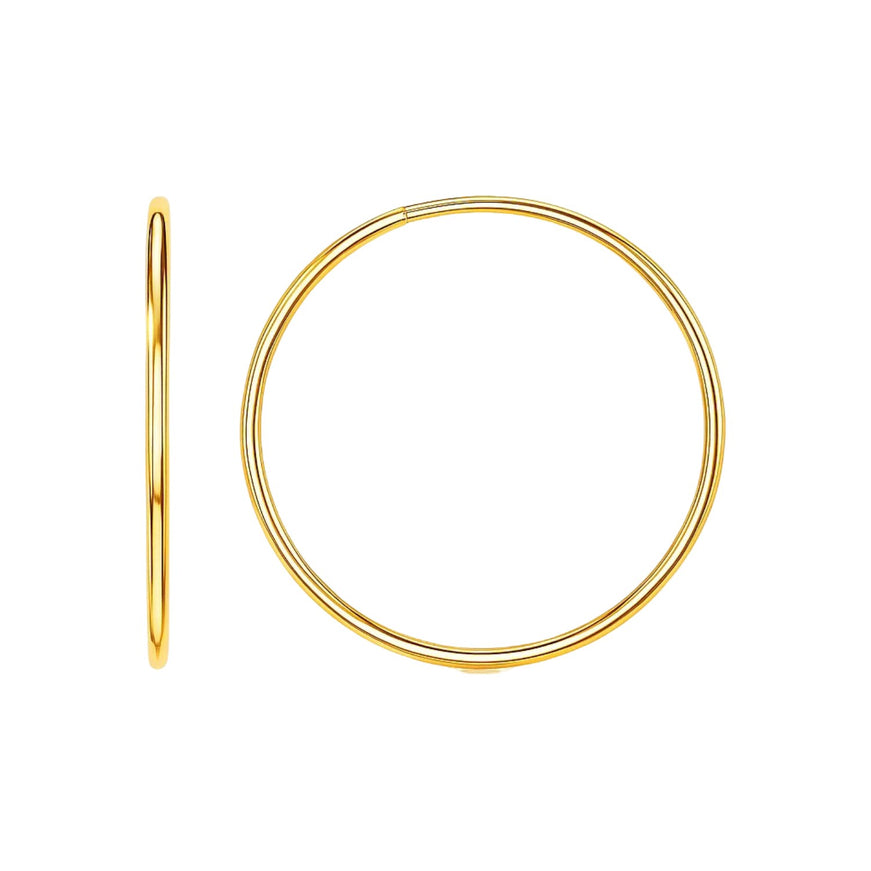 Endless Hoop Style Earrings in 14K Yellow Gold