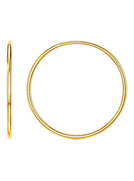 Endless Hoop Style Earrings in 14K Yellow Gold(1.2x30mm)