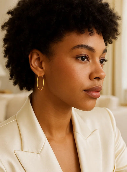 Endless Hoop Style Earrings in 14K Yellow Gold(1.2x30mm)