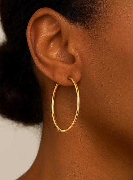 Endless Hoop Style Earrings in 14K Yellow Gold(1.2x30mm)