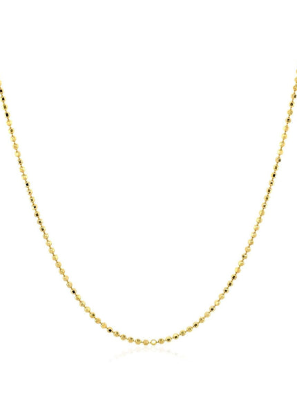 14k Yellow Gold Diamond Cut Bead Chain 1.0mm - Ellie Belle