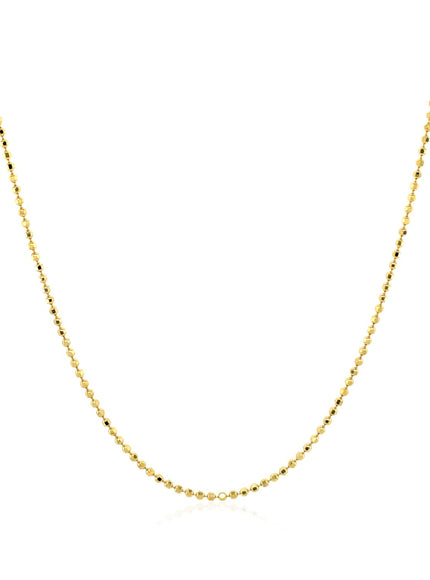 14k Yellow Gold Diamond Cut Bead Chain 1.0mm