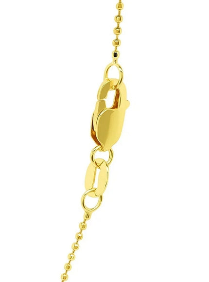14k Yellow Gold Diamond Cut Bead Chain 1.0mm