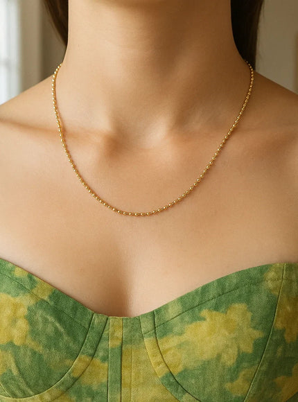 14k Yellow Gold Diamond Cut Bead Chain 1.0mm