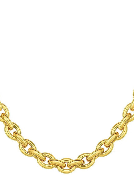 14k Yellow Gold Polished Oval Link Necklace