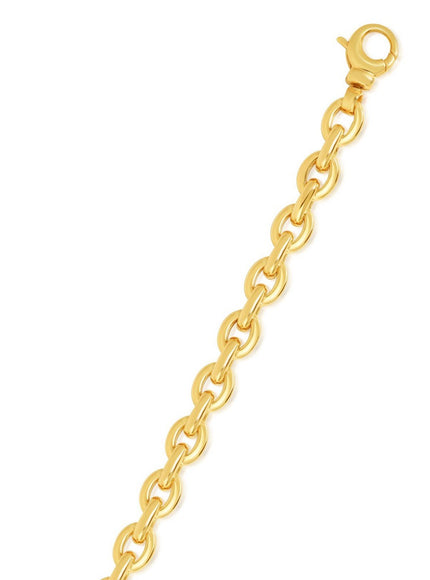 14k Yellow Gold Polished Oval Link Necklace
