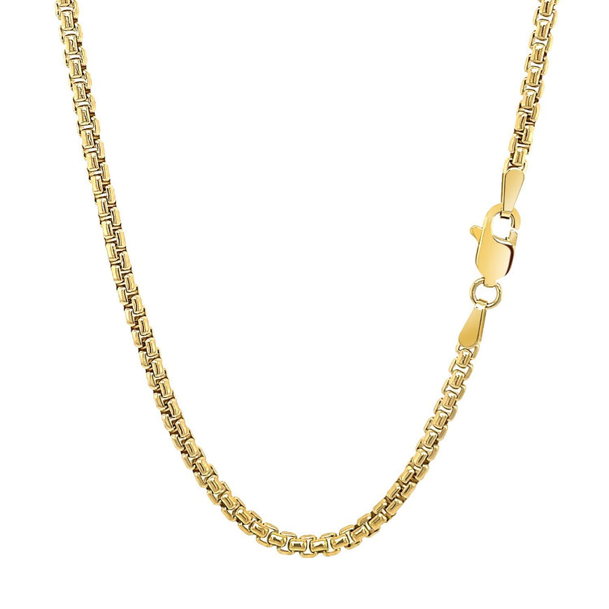 14k Yellow Gold Solid Round Box Chain 3.6 mm