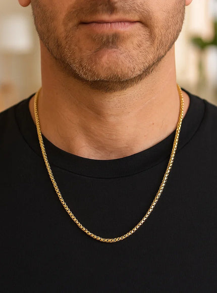 14k Yellow Gold Solid Round Box Chain 3.6 mm