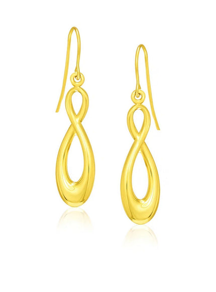 14k Yellow Gold Polished Earrings in Infinity Design