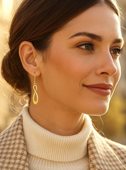 14k Yellow Gold Polished Earrings in Infinity Design