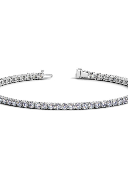 Lab Grown Round Diamond Tennis Bracelet in 14k White Gold (3 cctw F/G VS2/SI1)