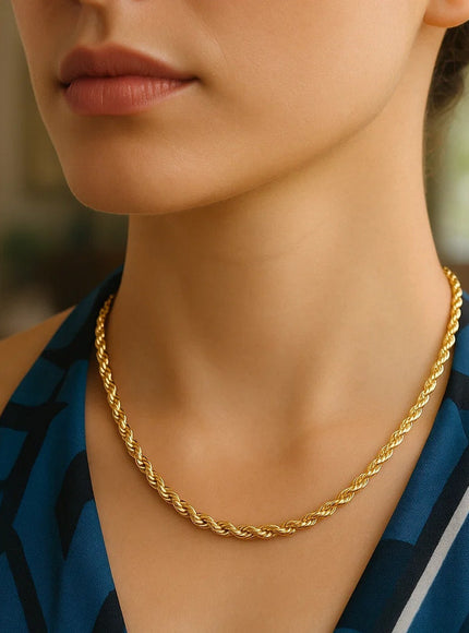 14k Yellow Gold Light Rope Chain 4.3mm