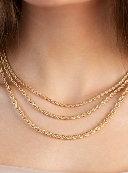 14k Yellow Gold Light Rope Chain 4.3mm