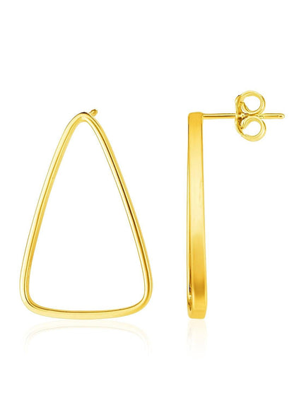 14k Yellow Gold Polished Open Triangle Post Earrings - Ellie Belle