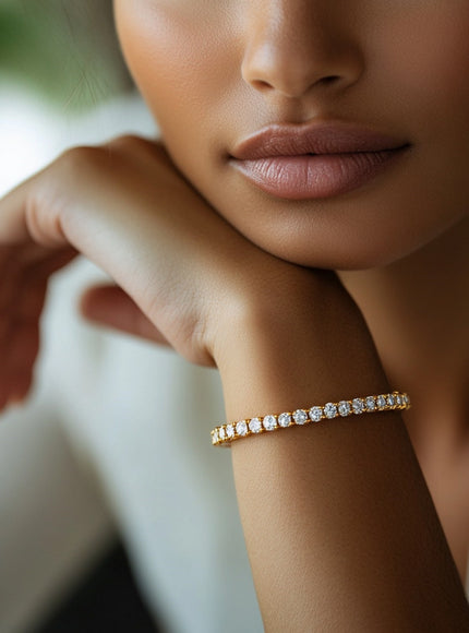 Lab Grown Round Diamond Tennis Bracelet in 14k Yellow Gold (6 cctw F/G VS2/SI1)