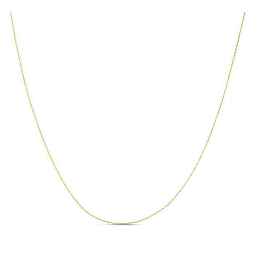 Double Extendable Diamond Cut Cable Chain in 14k Yellow Gold (0.80mm)