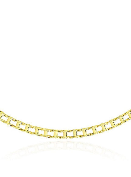 14k Yellow Gold Men's Necklace with Track Design Links