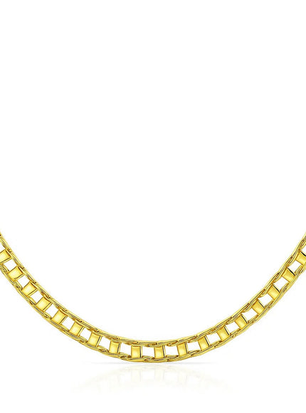 14k Yellow Gold Men's Necklace with Track Design Links