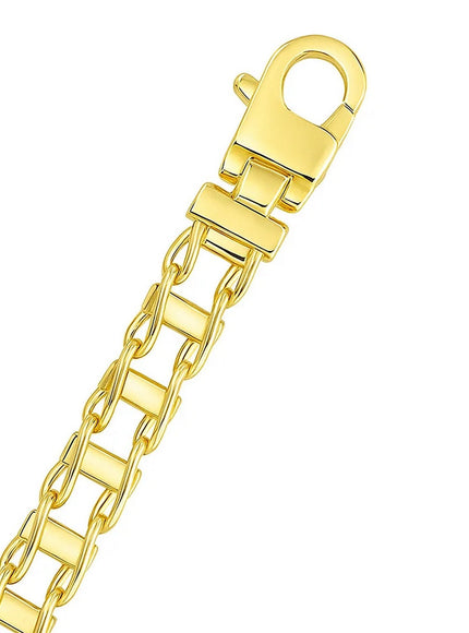 14k Yellow Gold Men's Necklace with Track Design Links