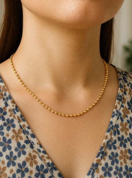 Moon Cut Bead Chain in 14k Yellow Gold (2.5 mm)