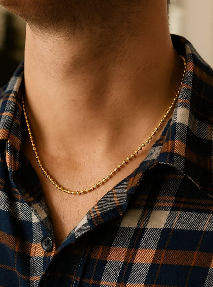 Moon Cut Bead Chain in 14k Yellow Gold (2.5 mm)