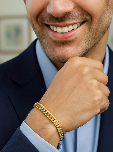 6.0mm 14k Yellow Gold Classic Miami Cuban Solid Bracelet