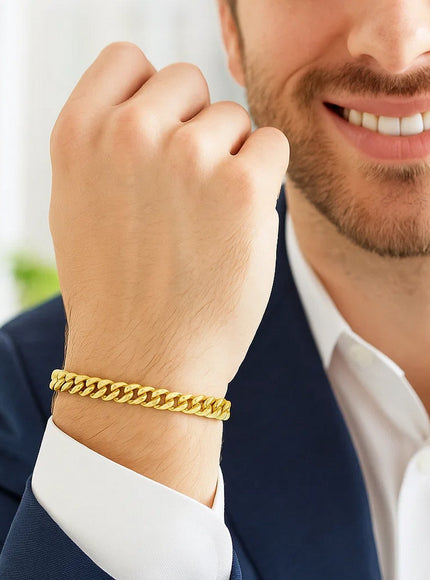 6.0mm 14k Yellow Gold Classic Miami Cuban Solid Bracelet