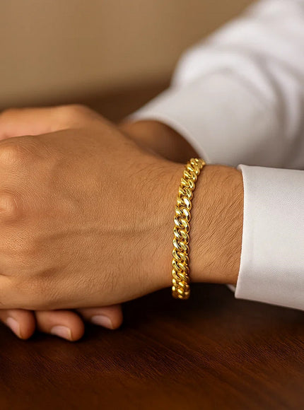 6.0mm 14k Yellow Gold Classic Miami Cuban Solid Bracelet