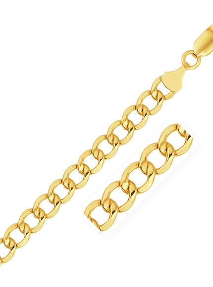 6.1mm 10k Yellow Gold Curb Chain