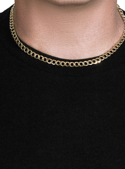 6.1mm 10k Yellow Gold Curb Chain